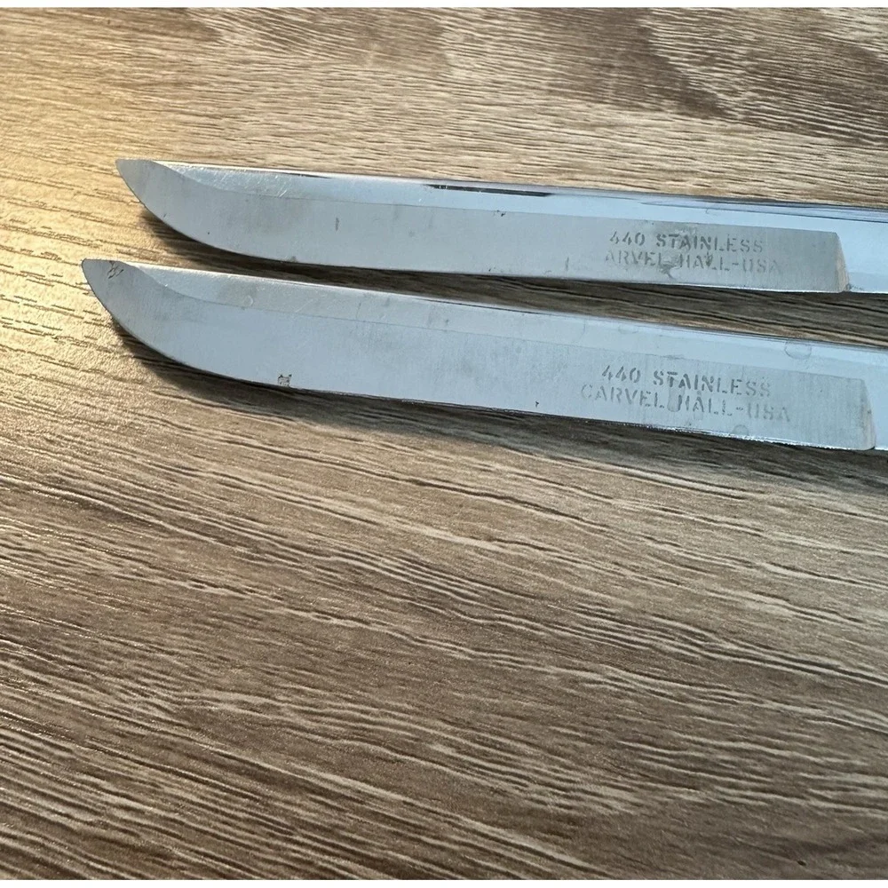 Vintage Carvel Hall 440 Stainless Steel Knife Set of 2‎ Vintage USA Made Cutlery